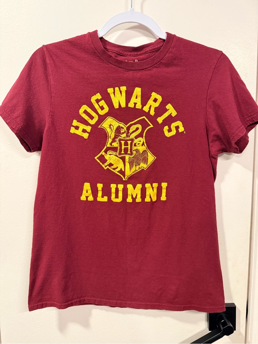 Warner Bros. Kids Tee - Burgundy with Yellow Crest